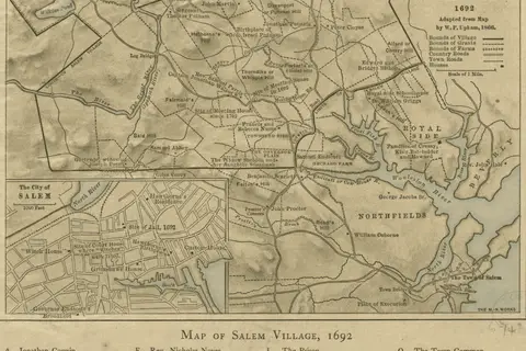 Map: 1692 Salem Massachusetts Map Bpl 12894