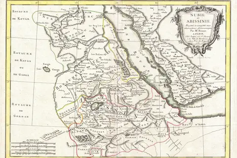 Map: 1771 Bonne Map of Abyssinia Ethiopia Sudan and the Red Sea