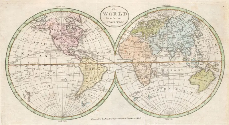 Map: 1798 Payne Map of the World Pre 1800 American Map
