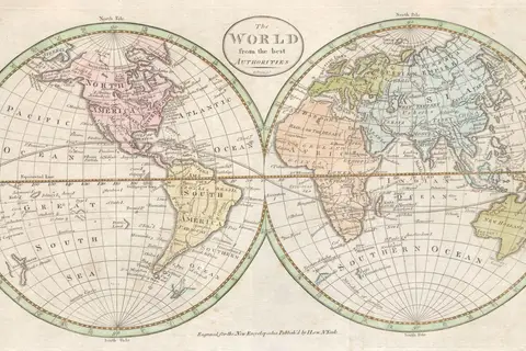 Map: 1798 Payne Map of the World Pre 1800 American Map