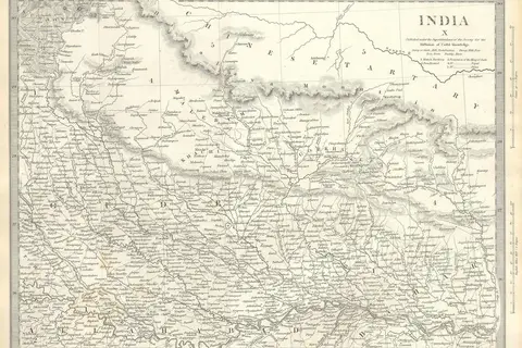 Map: 1834 Sduk Map of North India Nepal and Allahabad