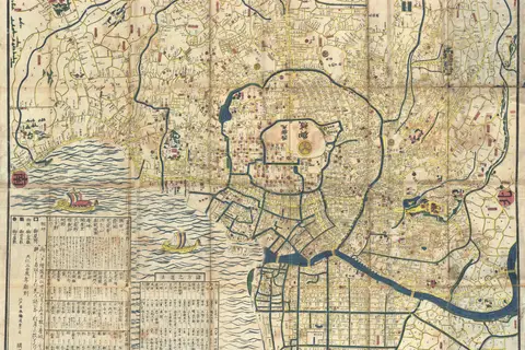 Map: 1849 Japanese Map of Edo or Tokyo Japan