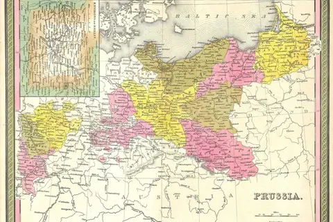 Map: 1850 Mitchell Map of Prussia Germany Prussiam50