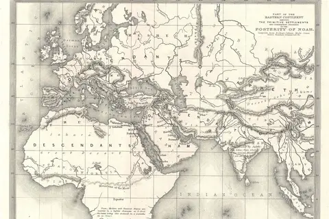 Map: 1850S Map of the World of the Biblical Noah