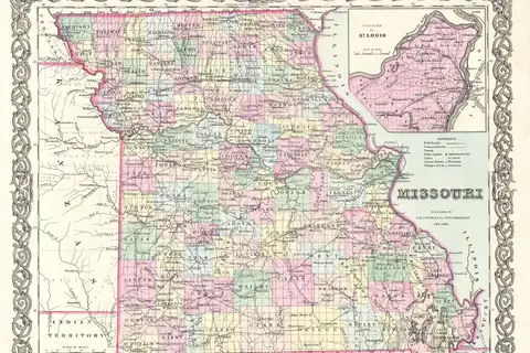 Map: 1855 Colton Map of Missouri