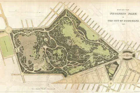 Map: 1870 Vaux and Olmstead Map of Prospect Park Brooklyn New York