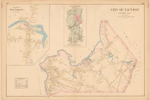 Map: 1895 Map of Taunton Massachusetts East Part