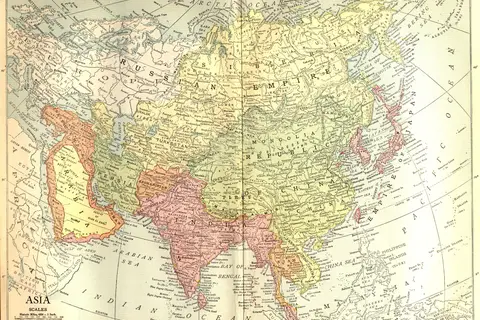 Map: 1914 Map of Asia