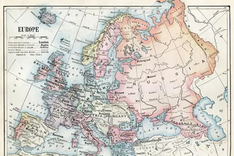 Map: 1916 Political Map of Europe