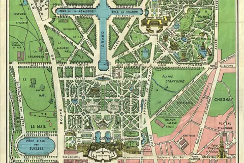 Map: 1920S Leconte Map of Paris Wmonuments and Map of Versailles Parisversaillesleconte1920S 2