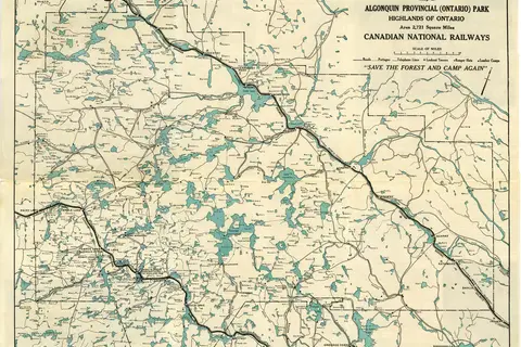 Map: 1922 Cnr Algonquin Park Map Halfsize