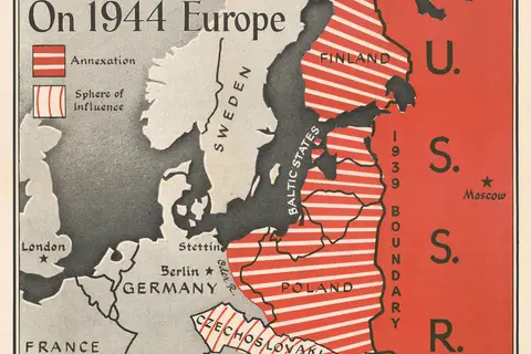 Map: 1944 Chapin Map of Eastern Europe and the Soviet Unions Imperial Desires During World War Ii for Time Magazine