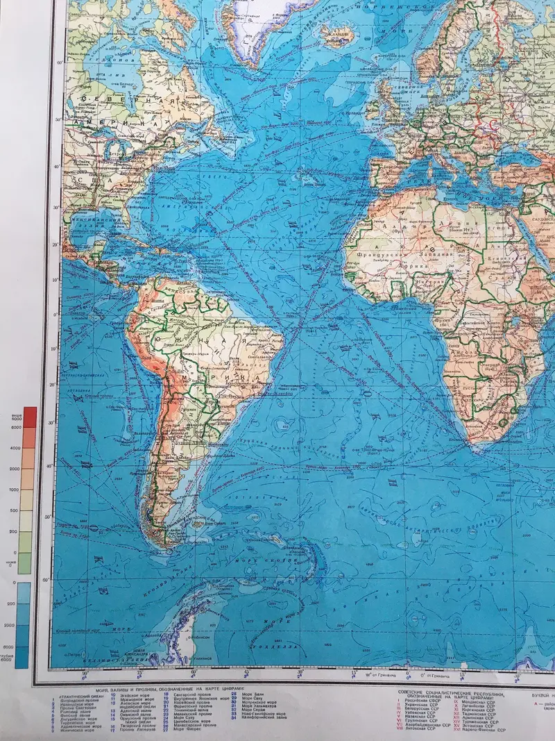 Map: 1950 Map 1 Physical Map of the World 9
