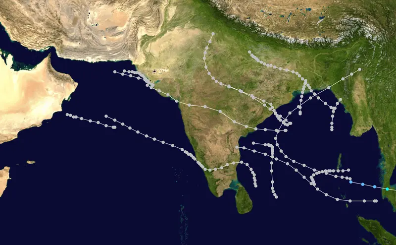 Map: 1962 North Indian Ocean Cyclone Season Summary Map