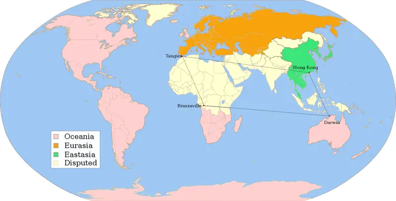 Map: 1984 Dystopian World Map