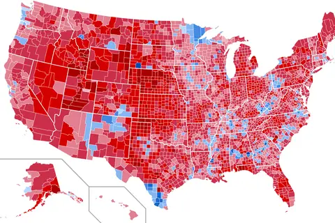 Map: 1984 United States Presidential Election Results Map by County