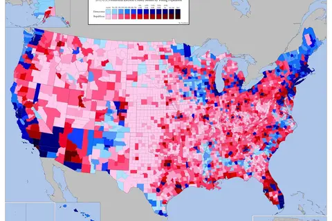 Map: 2012 U.S. Presidential Election County Results by Voting Population