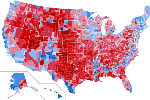Map: 2012 United States Presidential Election Results Map by County
