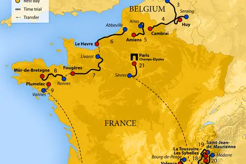 Map: 2015 Tour de France Map