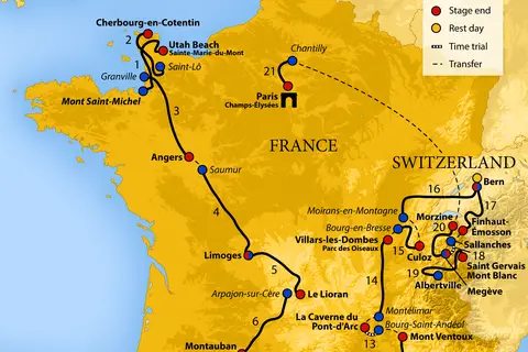 Map: 2016 Tour de France Map