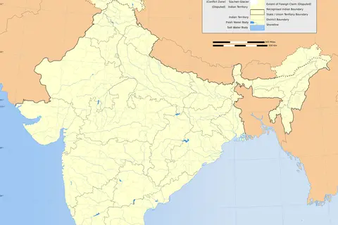 Map: 2020 India Map Blank