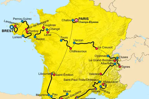 Map: 2021 Tour de France Map