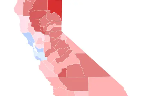 Map: 2022 California State Controller Primary Election Results Map by County