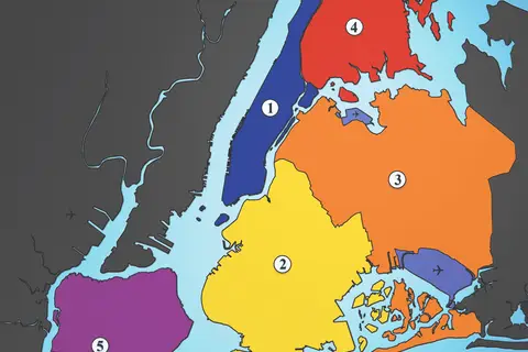 Map: 5 Boroughs Labels New York City Map Julius Schorzman