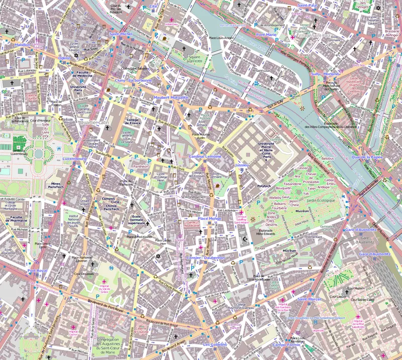 Map: 5E Arrondissement Paris France Open Street Map