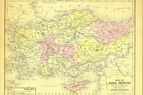 Map: A Map of Asia Minor from Mitchells Ancient Atlas Classical and Sacred 1849