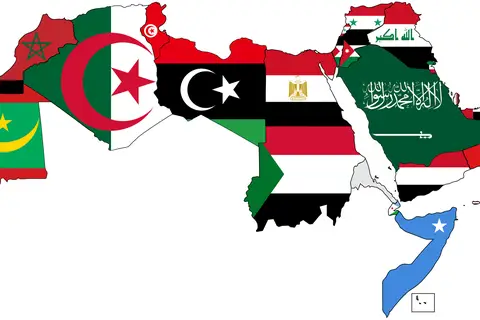 Map: A Map of the Arab World with Flags