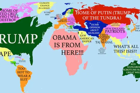 Map: A map of the world according to Donald Trump