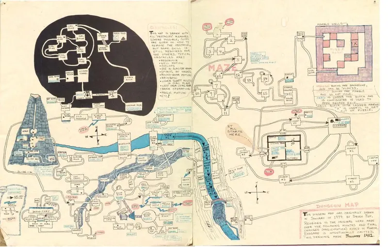 Map: A nerdy map of the world of one of the oldest computer games: Dungeon (Zork)