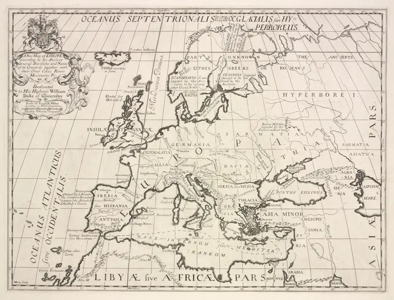 Map: A New Map of Europe According to Its Ancient General Divisions and Names of Its Countries Together with Their Chief Cities Rivers Mountains C Nypl