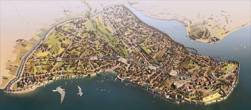 Map: A view of Byzantine Constantinople in the 15th century