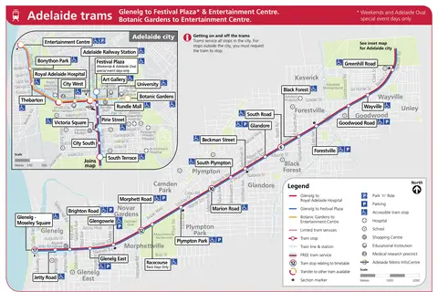Map: Adelaide Metro Tramways Route Map 2019
