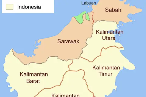 Map: Administrative Map of Borneo Indonesian
