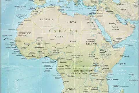 Map: Africa Physical Map