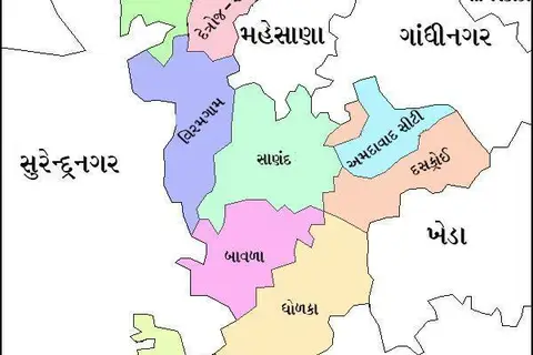 Map: Ahmedabaddistrict Map Gu a