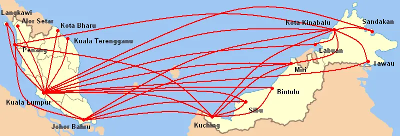 Map: Airasia Route Map