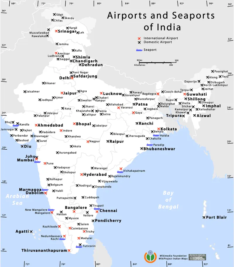 Map: Airports and Seaports Map