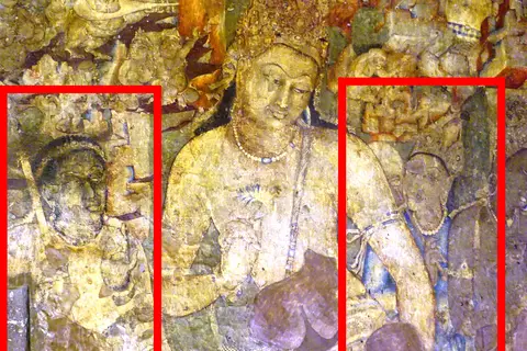 Map: Ajanta Cave 1 Padmapani and Attendants