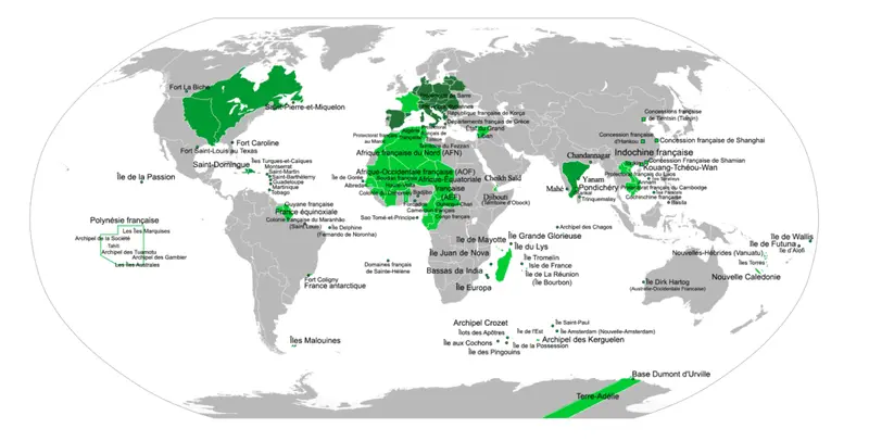 Map: Anachronostic map of the French Empire