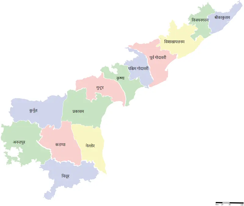 Map: Andhra Pradesh Districts Map from 2 June 2014Hi