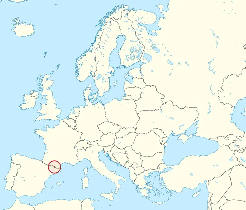 Map: Andorra in Europe Rivers Mini Map