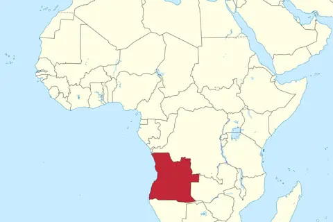 Map: Angola in Africa Mini Map Rivers