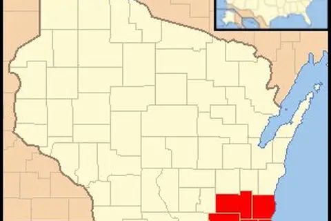 Map: Archdiocese of Milwaukee Wisconsin Map 1