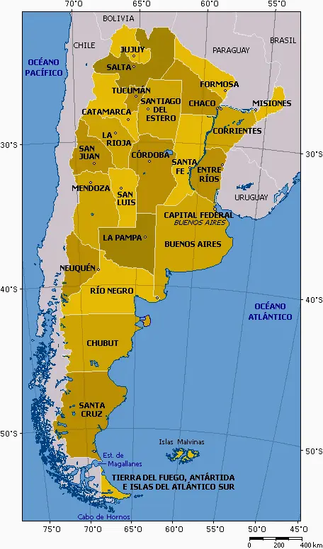 Map: Argentina Map Provinces with Names