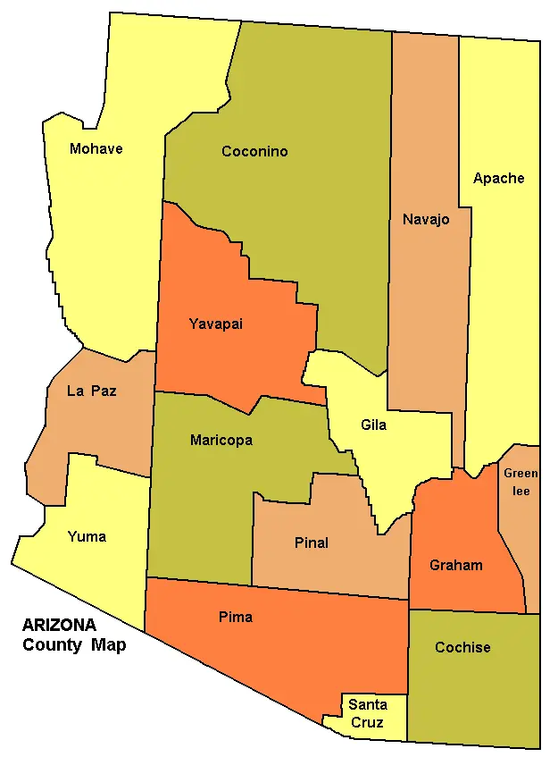 Map: Arizona County Map