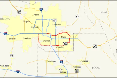 Map: Arizona State Route 202 Map